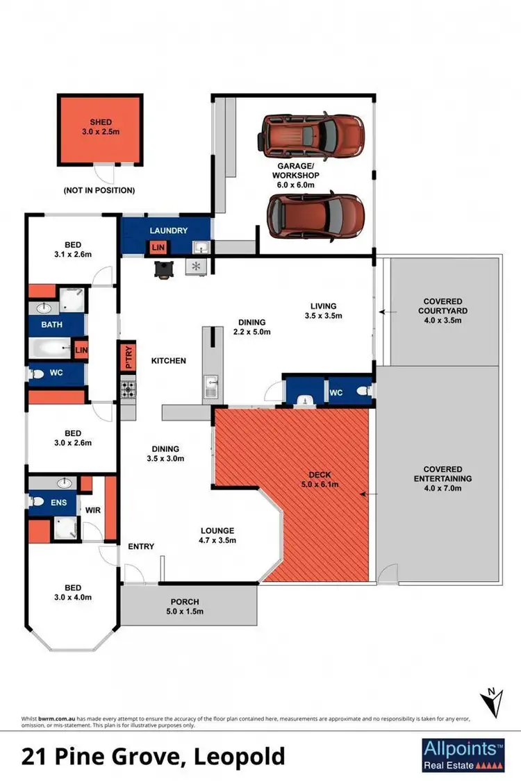 Floorplan of Homely house listing, 21 Pine Grove, Leopold VIC 3224