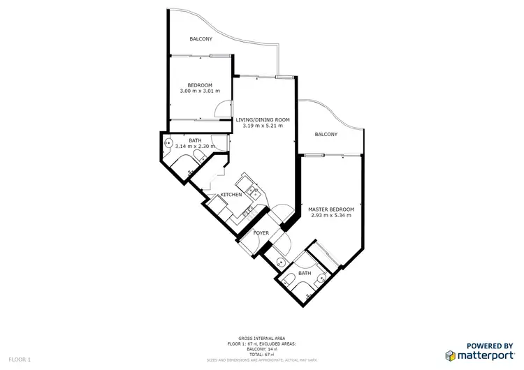 Floorplan of Homely unit listing, 407/1483 Gold Coast Highway, Palm Beach QLD 4221
