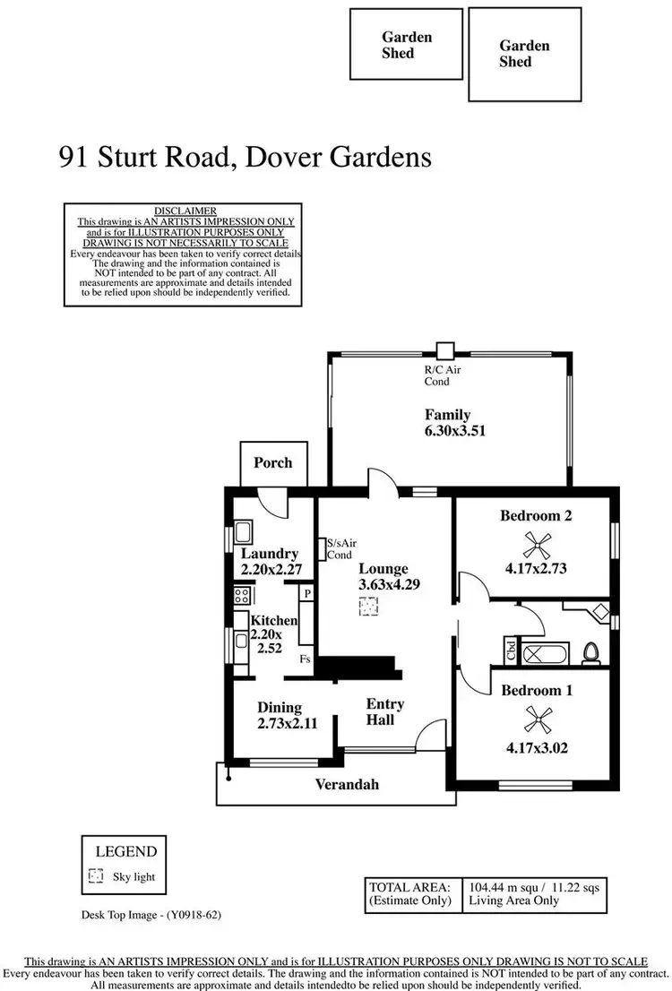 Floorplan of Homely house listing, 91 Sturt Road, Dover Gardens SA 5048