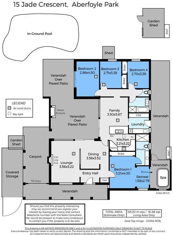 Floorplan of Homely house listing, 15 Jade Crescent, Aberfoyle Park SA 5159