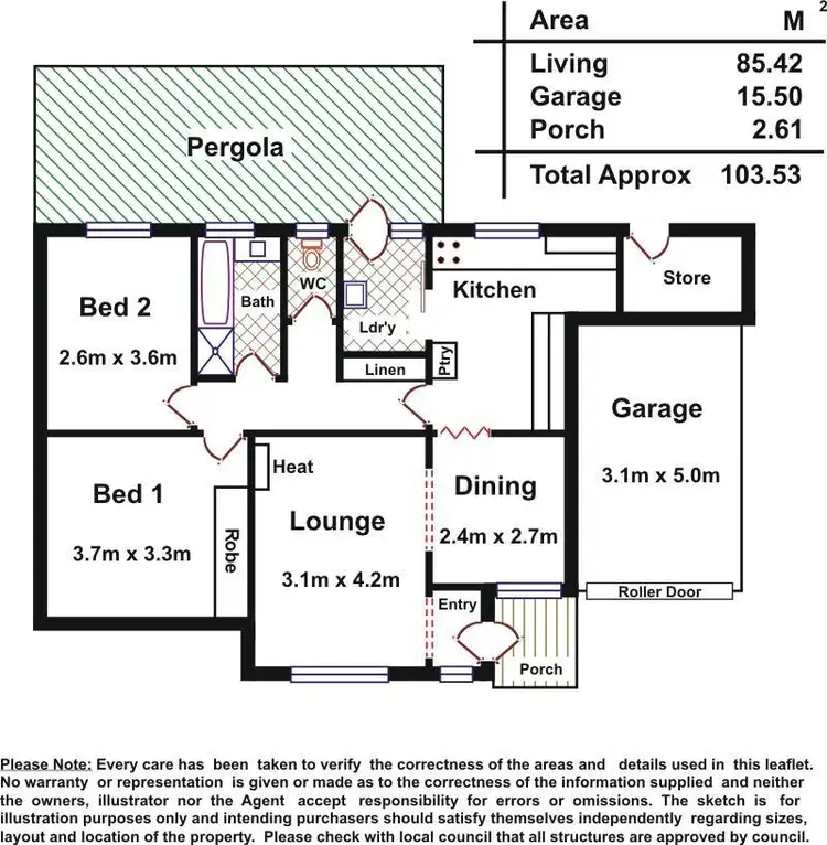 Floorplan of Homely unit listing, 3/2 Thomas Street, Nailsworth SA 5083