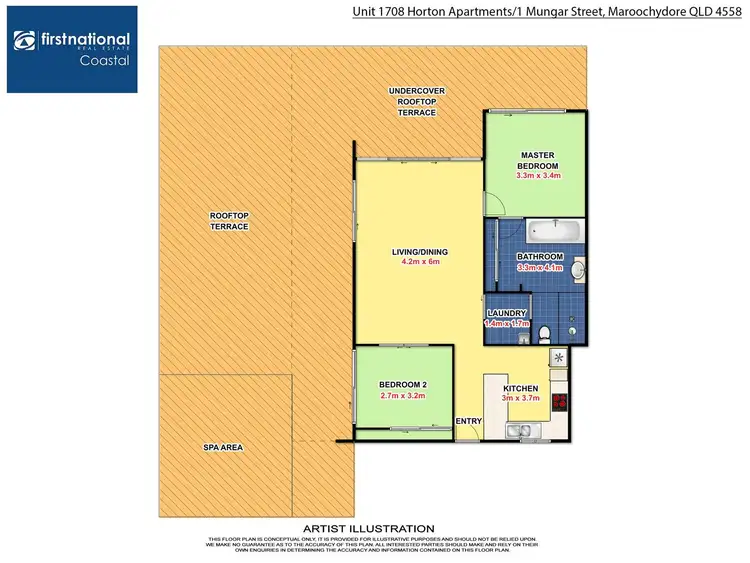 Floorplan of Homely unit listing, 1708/1A Mungar Street, Maroochydore QLD 4558
