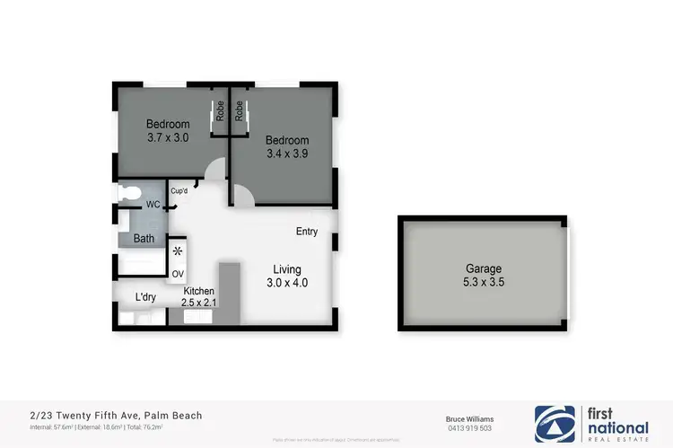 Floorplan of Homely semi-detached listing, 2/23 Twenty Fifth Avenue, Palm Beach QLD 4221