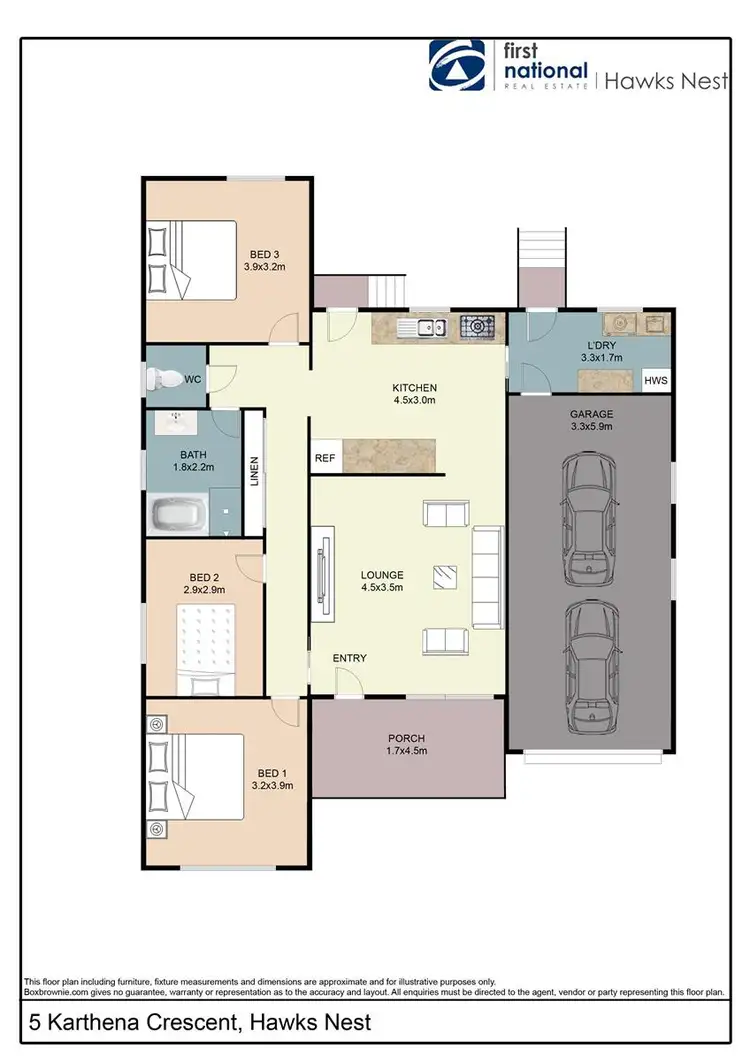 Floorplan of Homely house listing, 5 Karthena Crescent, Hawks Nest NSW 2324