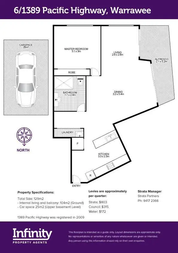 Floorplan of Homely apartment listing, 6/1389-1397 Pacific Highway, Warrawee NSW 2074