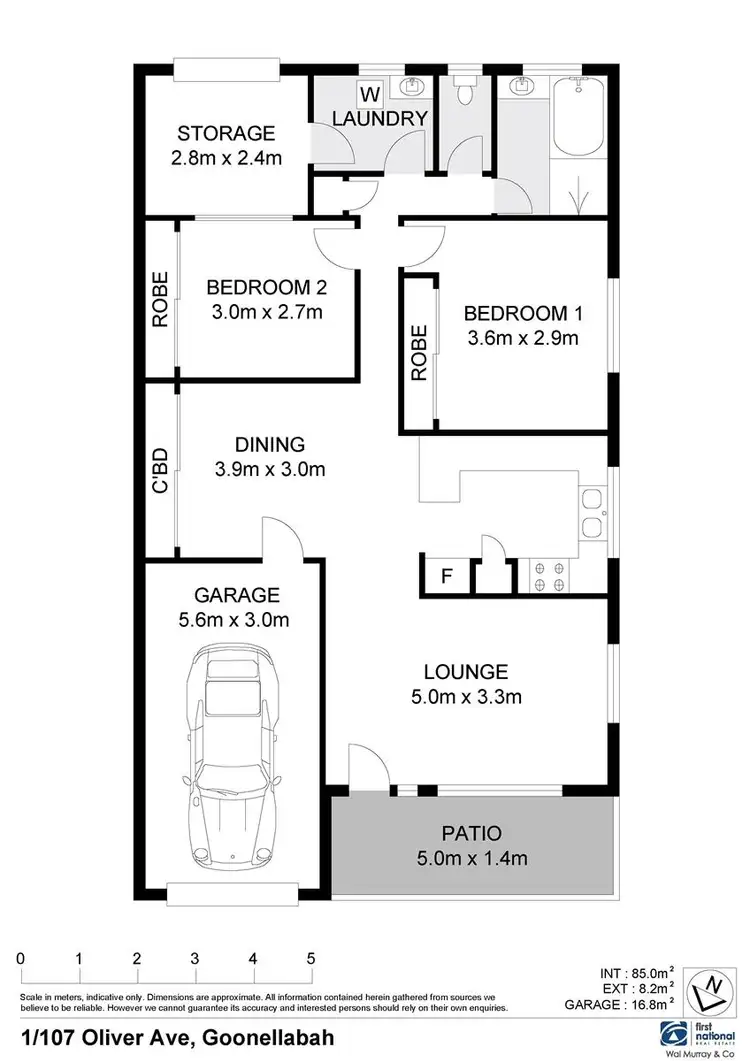 Floorplan of Homely unit listing, 1/107 Oliver Avenue, Goonellabah NSW 2480