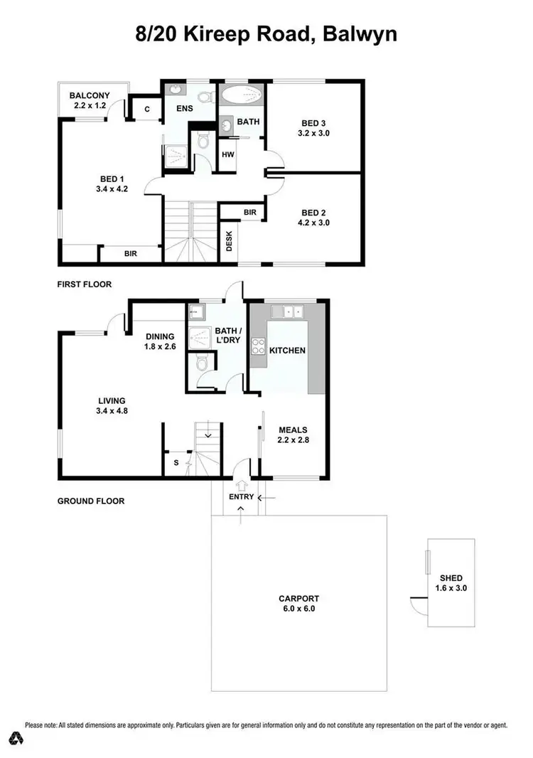 Floorplan of Homely townhouse listing, 8/20 Kireep Street, Balwyn VIC 3103