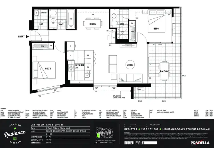 Floorplan of Homely apartment listing, 20908/11 Beesley Street, West End QLD 4101