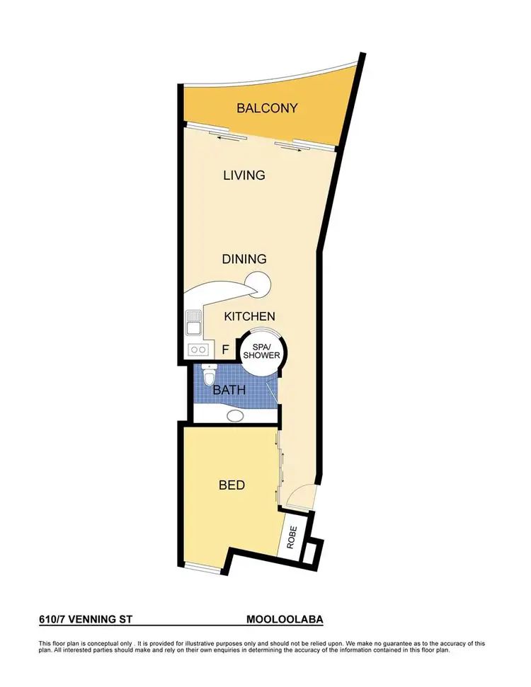 Floorplan of Homely unit listing, 610/7 Venning Street, Mooloolaba QLD 4557
