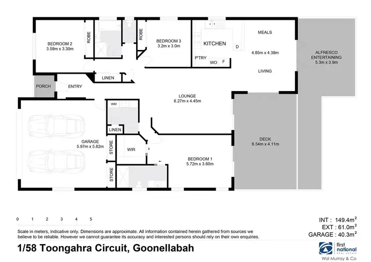 Floorplan of Homely unit listing, 1/58 Toongahra Circuit, Goonellabah NSW 2480