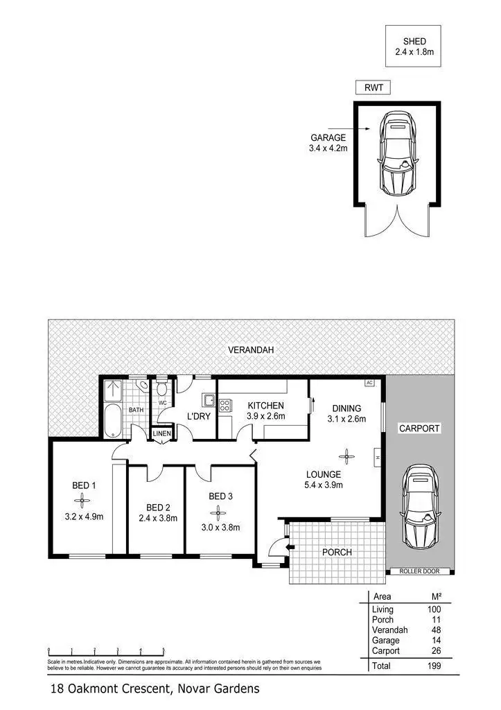Floorplan of Homely house listing, 18 Oakmont Crescent, Novar Gardens SA 5040