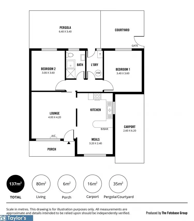 Floorplan of Homely unit listing, 1/26 Quinlivan Road, Pooraka SA 5095