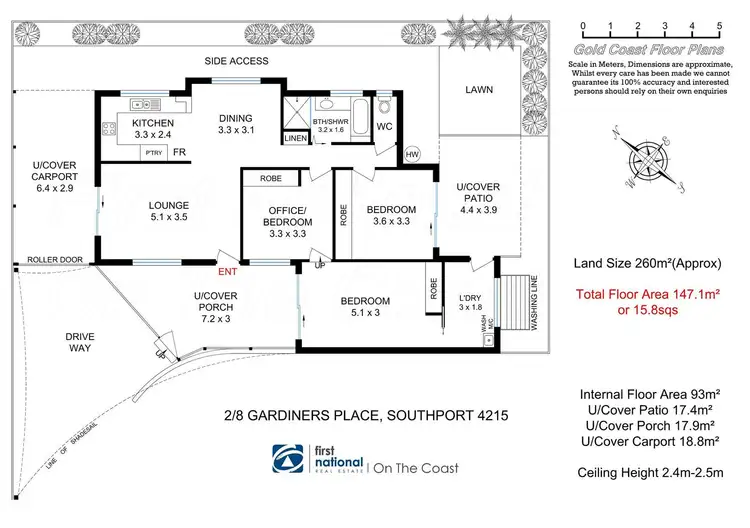 Floorplan of Homely semi-detached listing, 2/8 Gardiners Place, Southport QLD 4215