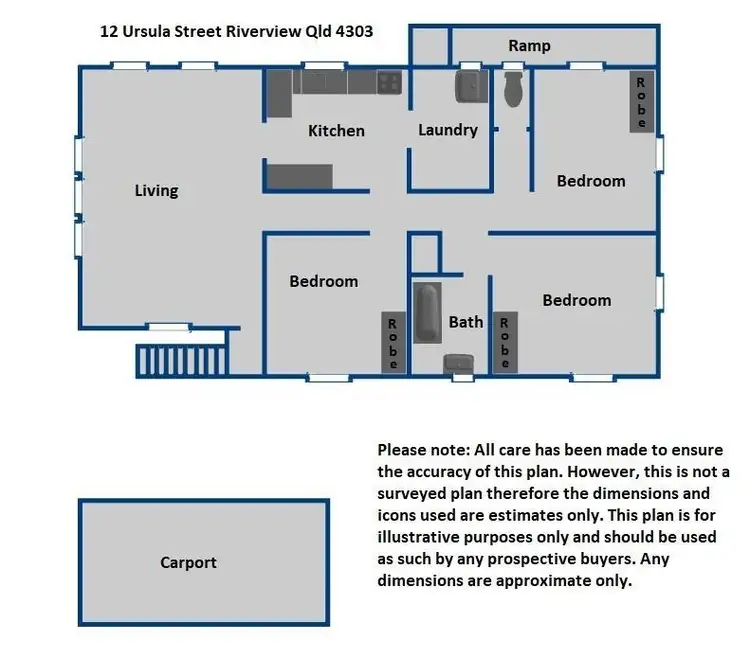 Floorplan of Homely house listing, 12 Ursula Street, Riverview QLD 4303