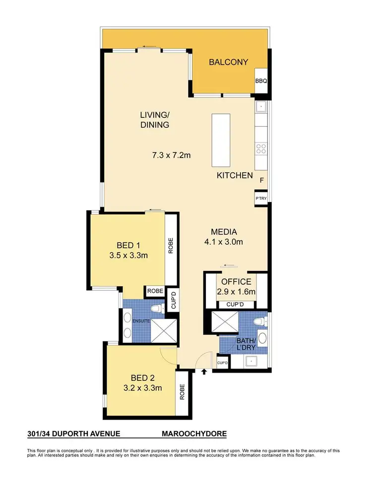 Floorplan of Homely unit listing, 301/34 Picnic Point Esplanade, Maroochydore QLD 4558