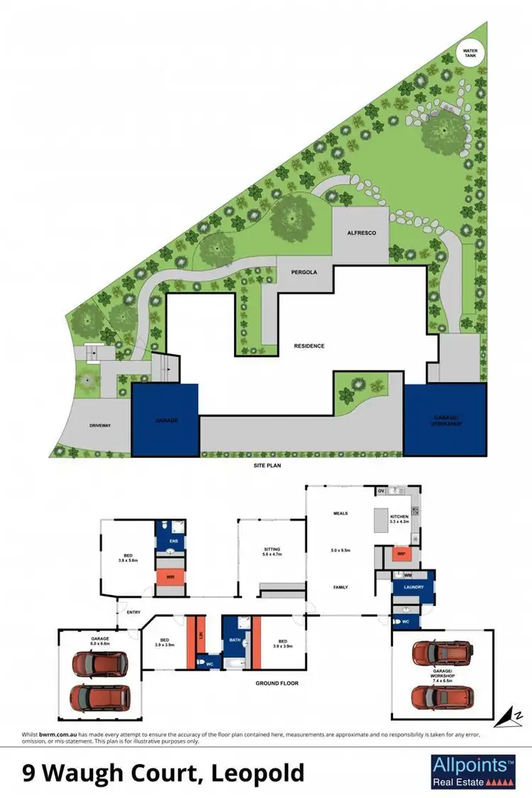 Floorplan of Homely house listing, 9 Waugh Court, Leopold VIC 3224