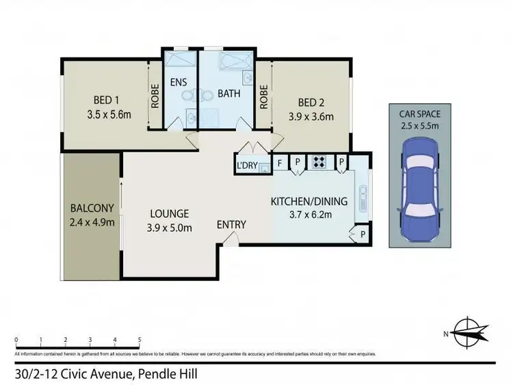 Floorplan of Homely apartment listing, 30/2-12 Civic Avenue, Pendle Hill NSW 2145