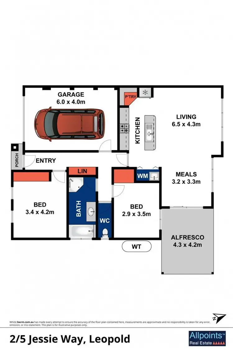 Floorplan of Homely unit listing, 2/5 Jessie Way, Leopold VIC 3224