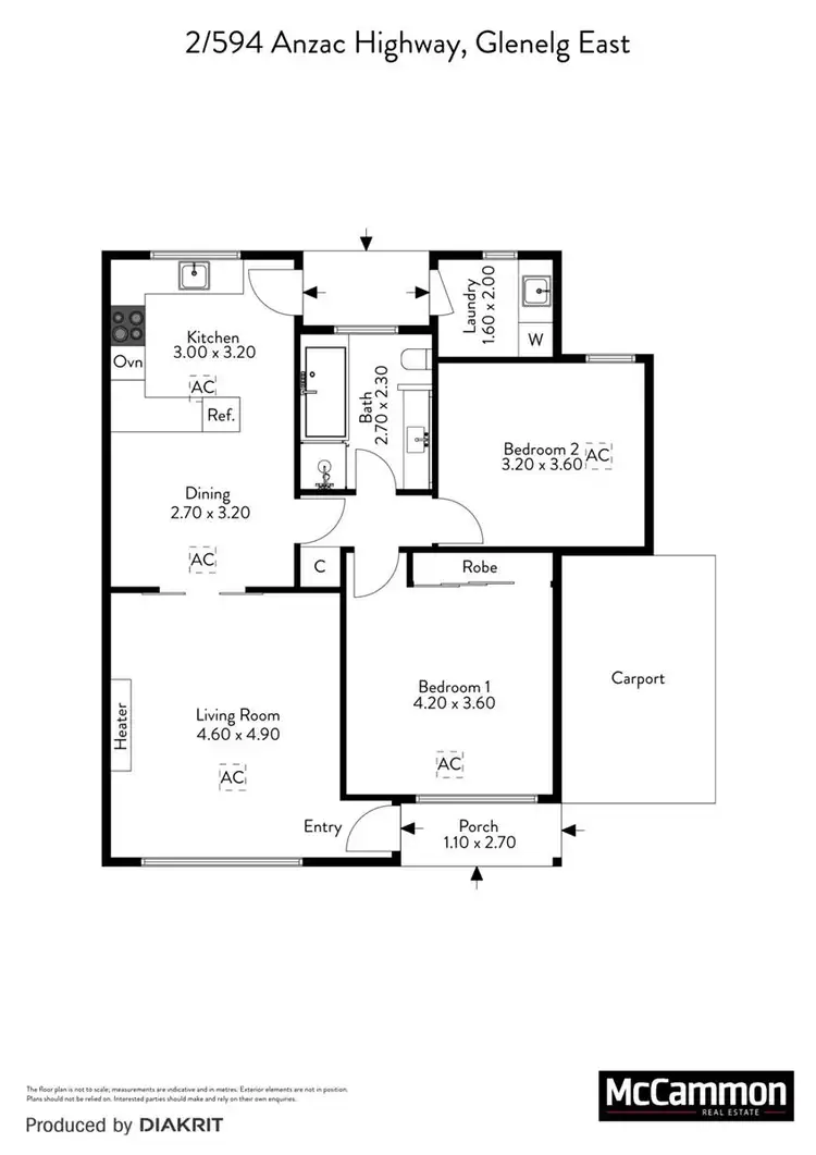 Floorplan of Homely unit listing, 2/594 Anzac Highway, Glenelg East SA 5045