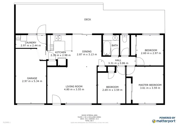 Floorplan of Homely unit listing, 1/8 Sara Street, Ashmore QLD 4214