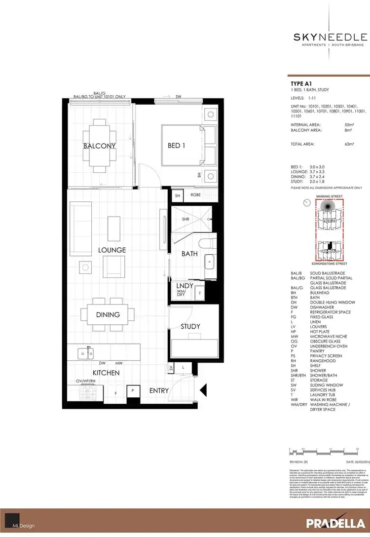 Floorplan of Homely apartment listing, 10101/16 Edmondstone Street, South Brisbane QLD 4101