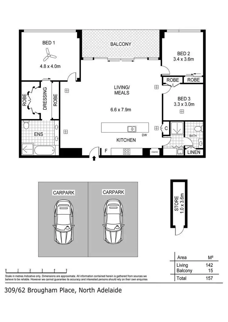 Floorplan of Homely apartment listing, 309/61-69 Brougham Place, North Adelaide SA 5006