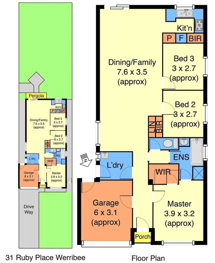 Floorplan of Homely house listing, 31 Ruby Place, Werribee VIC 3030
