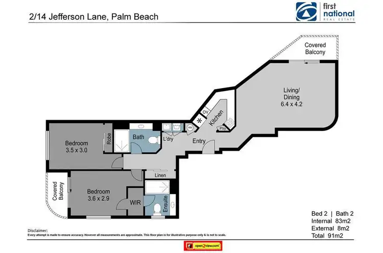 Floorplan of Homely unit listing, 2/14 Jefferson Lane, Palm Beach QLD 4221