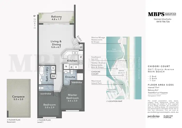 Floorplan of Homely apartment listing, 'CHIDORI COURT' 1 Cronin Avenue, Main Beach QLD 4217