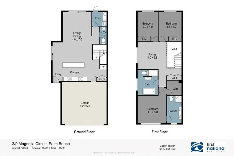 Floorplan of Homely townhouse listing, 2/9 Magnoli Circuit, Palm Beach QLD 4221