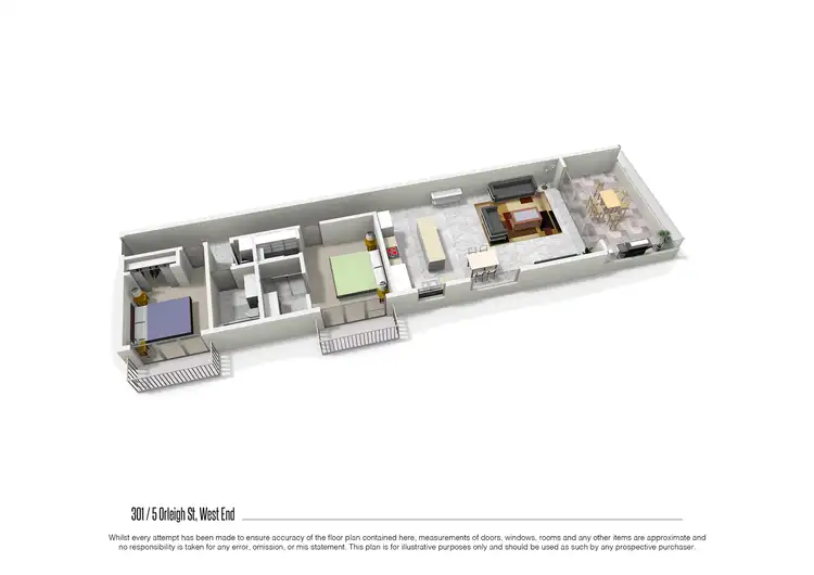 Floorplan of Homely apartment listing, 301/5 Orleigh Street, West End QLD 4101