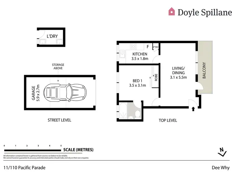 Floorplan of Homely unit listing, 11/110 Pacific Parade, Dee Why NSW 2099