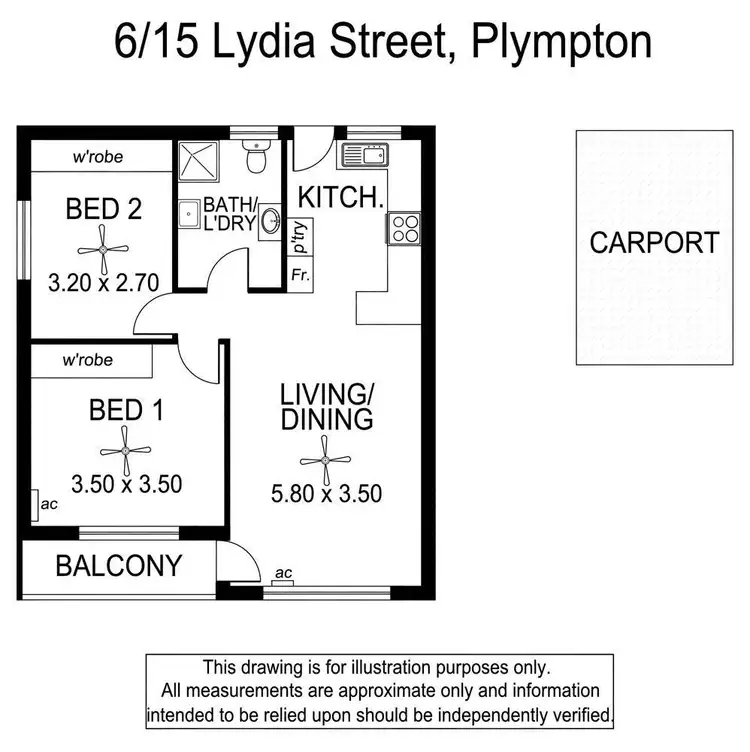 Floorplan of Homely unit listing, 6/15 Lydia Street, Plympton SA 5038