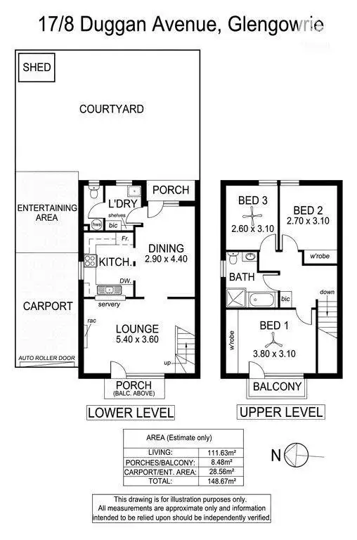 Floorplan of Homely townhouse listing, 17/8 Duggan Avenue, Glengowrie SA 5044
