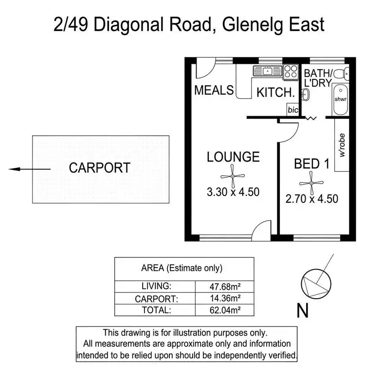 Floorplan of Homely unit listing, 2/49 Diagonal Road, Glenelg East SA 5045