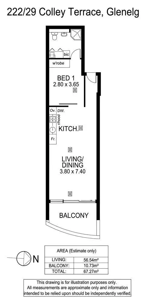 Floorplan of Homely apartment listing, 222/29 Colley Terrace, Glenelg SA 5045