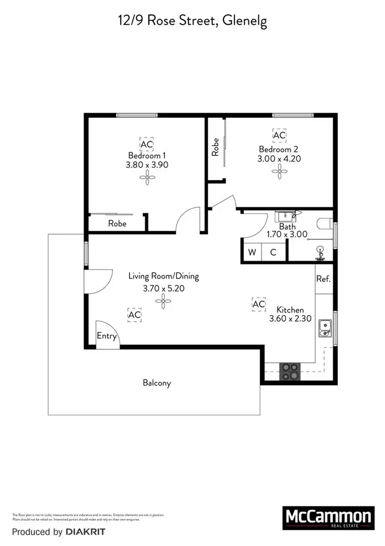 Floorplan of Homely unit listing, 12/9 Rose Street, Glenelg SA 5045