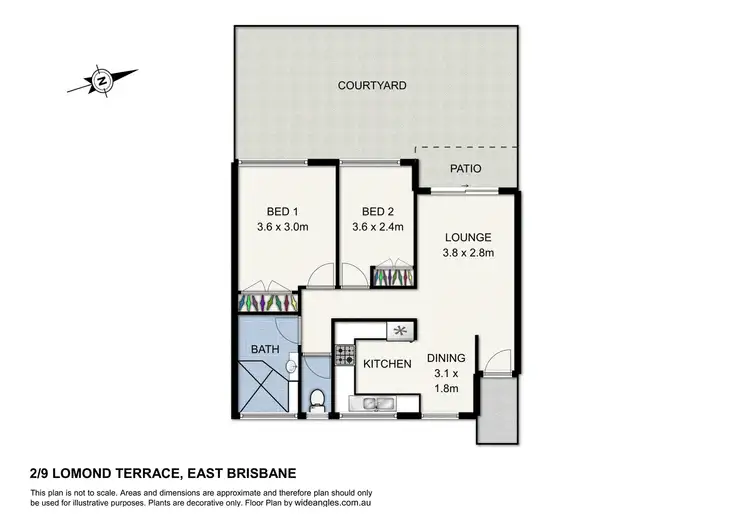 Floorplan of Homely apartment listing, 2/9 Lomond Terrace, East Brisbane QLD 4169