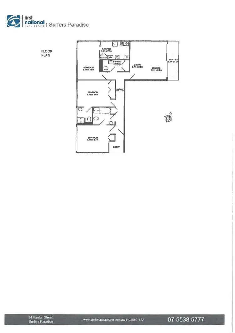 Floorplan of Homely apartment listing, 21A/2 Riverview Parade, Surfers Paradise QLD 4217