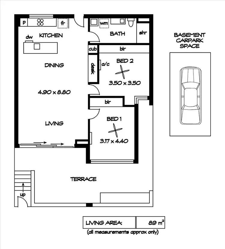 Floorplan of Homely apartment listing, G02/46 Sixth Street, Bowden SA 5007