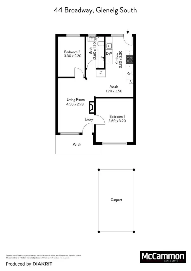 Floorplan of Homely unit listing, 1/44 Broadway, Glenelg South SA 5045