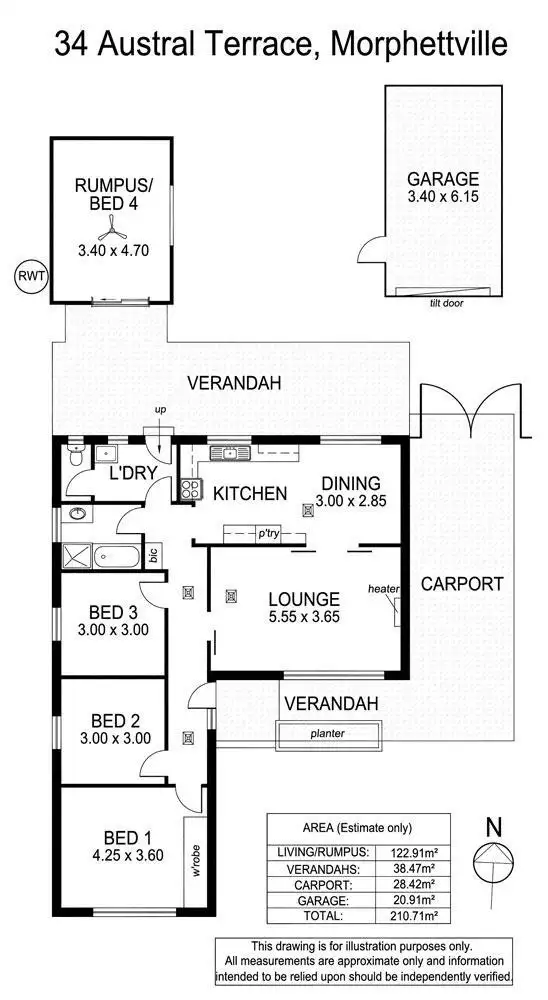 Floorplan of Homely house listing, 34 Austral Terrace, Morphettville SA 5043