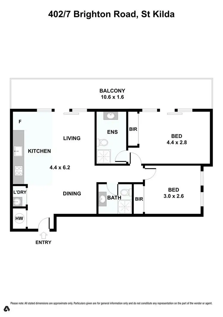 Floorplan of Homely apartment listing, 402/7 Brighton Road, St Kilda VIC 3182