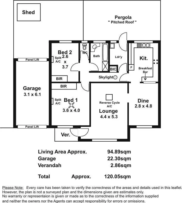 Floorplan of Homely unit listing, 2/37 Stonehouse Avenue, Camden Park SA 5038