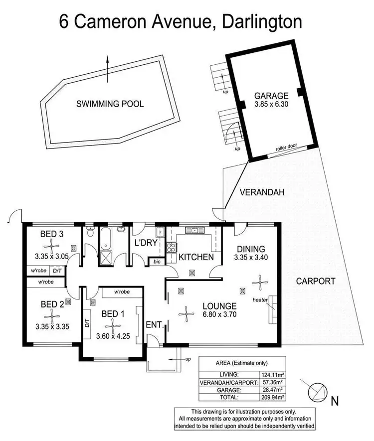 Floorplan of Homely house listing, 6 Cameron Avenue, Darlington SA 5047
