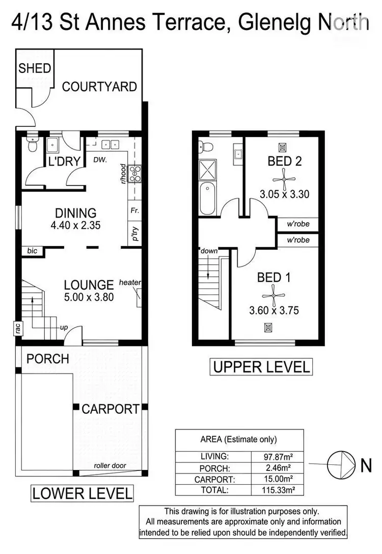Floorplan of Homely townhouse listing, 4/13 St Annes Terrace, Glenelg North SA 5045