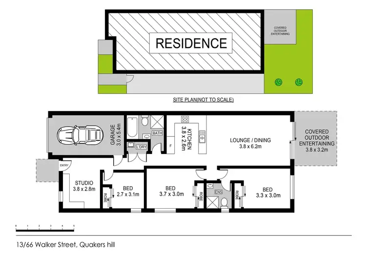 Floorplan of Homely villa listing, 13/66 Walker Street, Quakers Hill NSW 2763