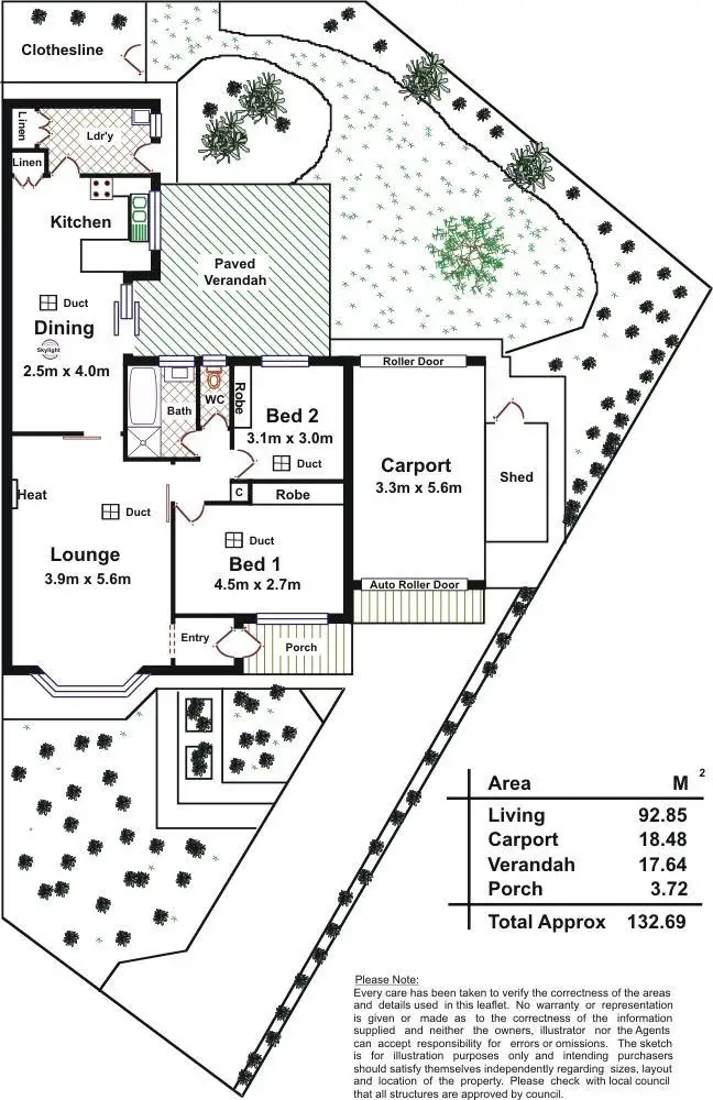 Floorplan of Homely unit listing, 2/3 Sunglo Court, Teringie SA 5072