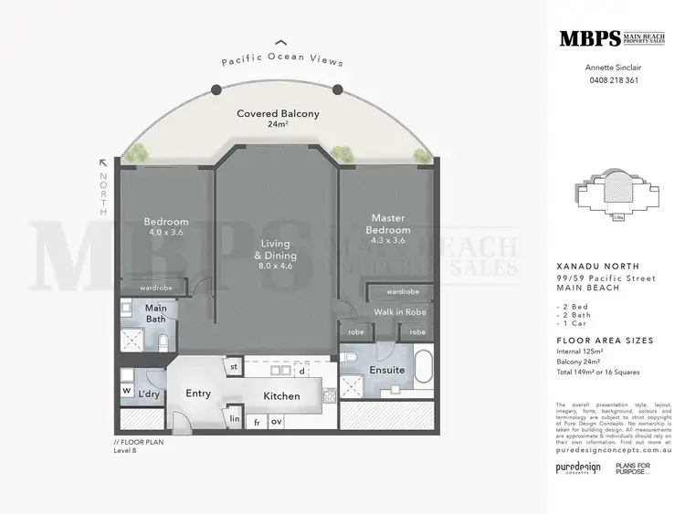 Floorplan of Homely apartment listing, 'XANADU NORTH' 59 Pacific Street, Main Beach QLD 4217