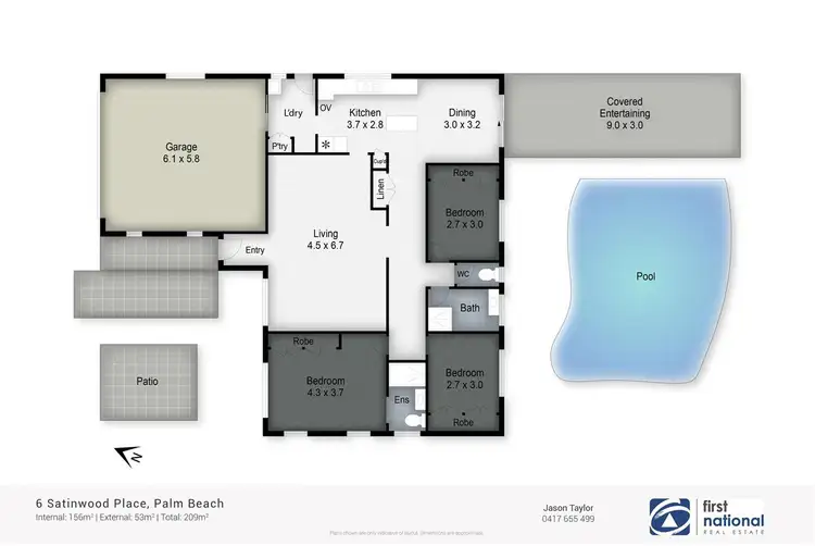 Floorplan of Homely house listing, 6 Satinwood Place, Palm Beach QLD 4221